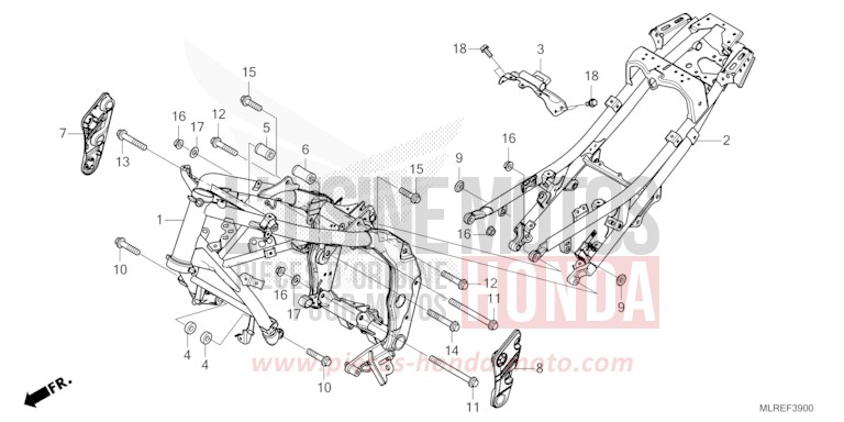 CARROSSERIE DE CHASSIS de Hornet 500 GRAPHITE BLACK (NHB01) 2026
